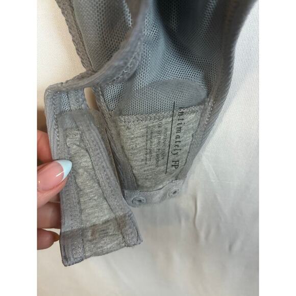 Intimately Free People New Victoria Ribbed Thong Body Suit Long Sleeve Plunge - Picture 5 of 10